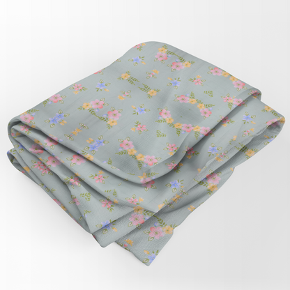 Flower Printed Green Colour Bedsheets Set