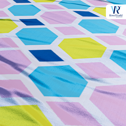 Light Colour Hexagon shape Design Bedsheets Set