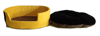 Open Pet Bed for Dog | Yellow and Black