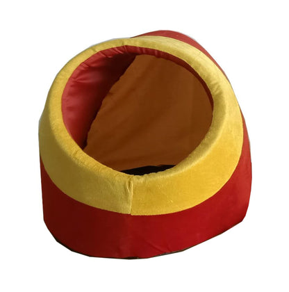 Igloo Pet Bed | Red and Yellow