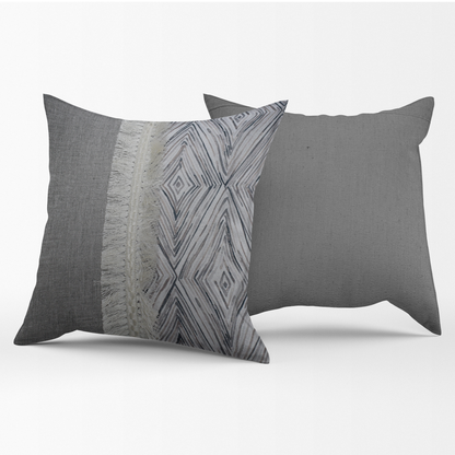 Grey Pillow Cover with Texture Design